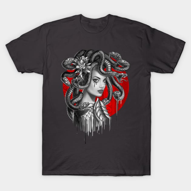 Medusa Red Dot T-Shirt by bomazu